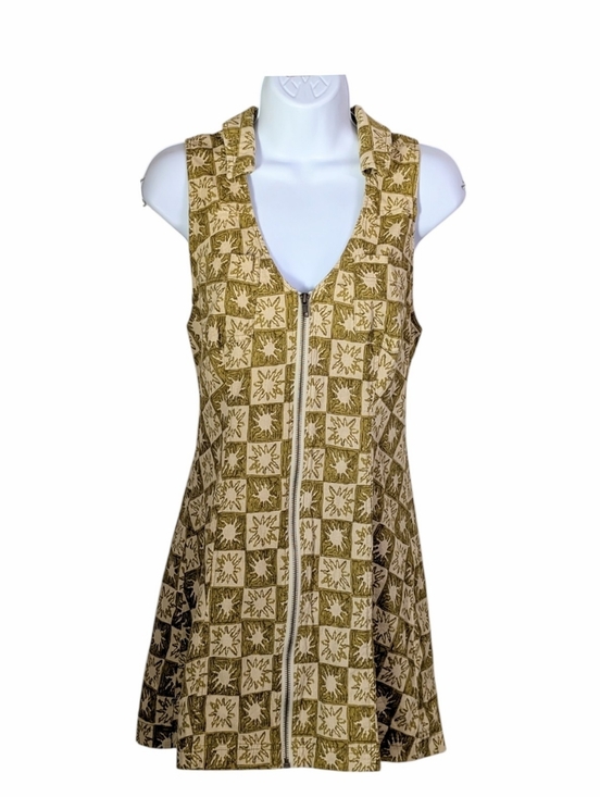 Urban Outfitters Dresses & Skirts - Urban Outfitters Freya Sunshine Collared Zip Mini Dress Sz L Linen Blend Green